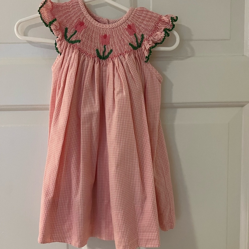 Pink Smocked Kids Dress